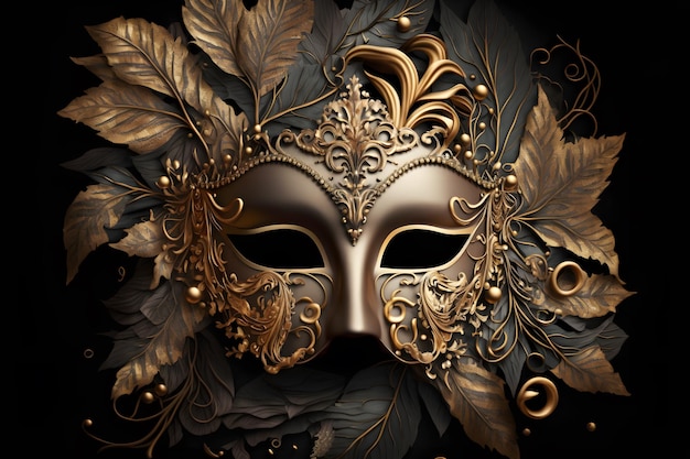 Elegant composition with venetian carnivals mask 3d render