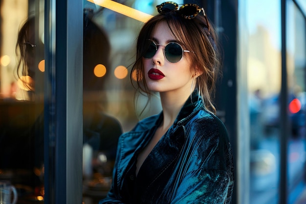 Photo elegant confident woman with stylish fashion sense