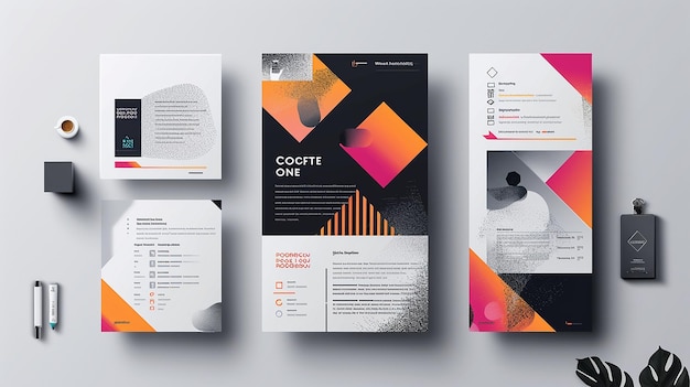 Photo elegant and contemporary corporate flyer design template set for business advertising