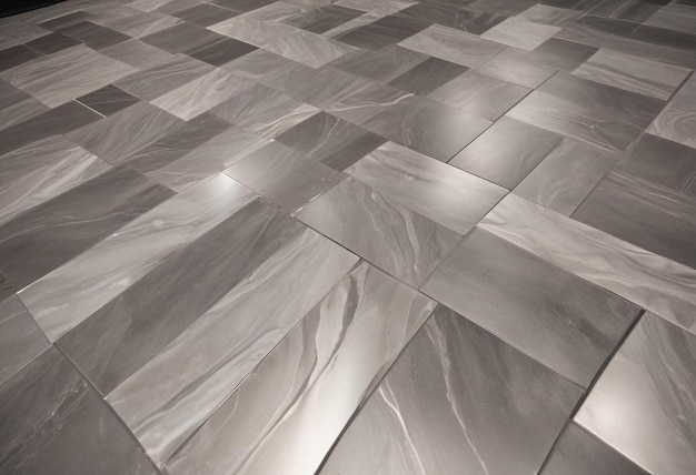 Photo elegant contrast grey tile floor with black and grey stone design