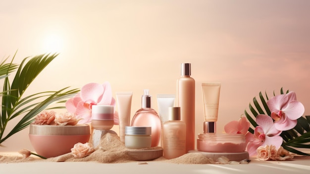 Elegant Cosmetic Products Background