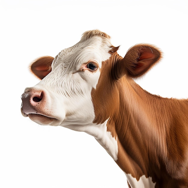 Elegant Cow on White Background