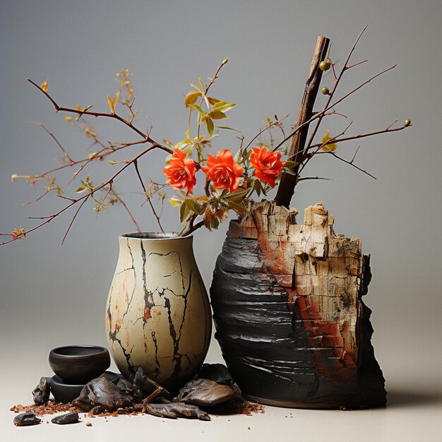 elegant cracked ceramic vases