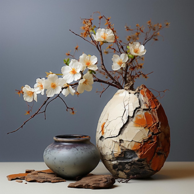 elegant cracked ceramic vases