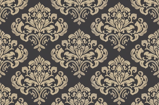 Elegant Damask Pattern in Beige and Gray