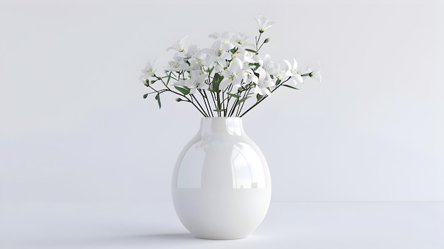 Photo elegant decorative vase on white background with 3d isometric rendering