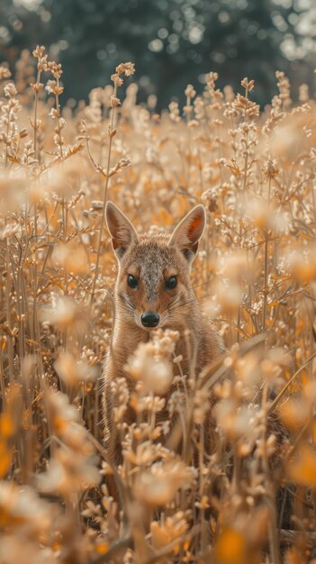 Elegant Deer in Golden Meadow Captivating Wildlife Photography Highlighting Natures Beauty and