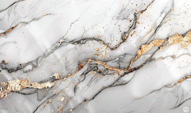 Elegant design with subtle marble textures in white and a hint of gold leaf Generate AI