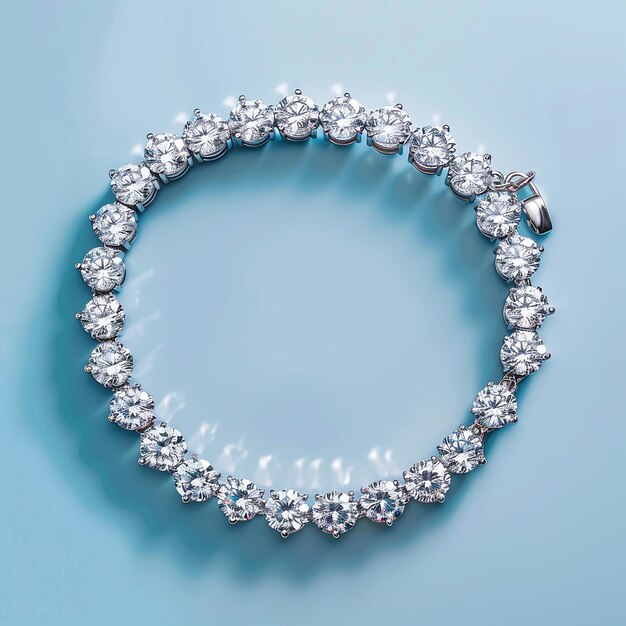 elegant diamond bracelet top shot plain background