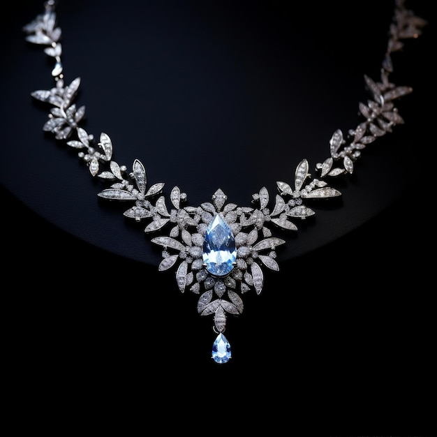 Elegant Diamond Necklace Sophisticated Decor Enhancement Generative AI