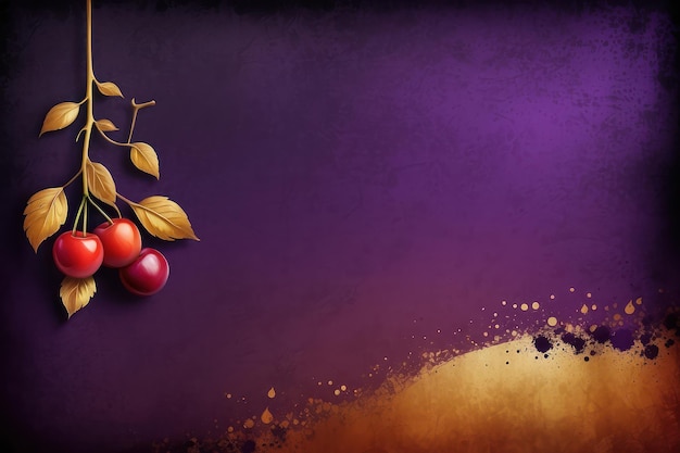 Elegant digital art of cherries