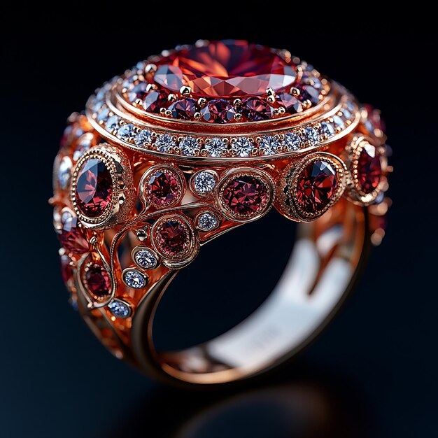 Elegant display ring of fine jewelry luxurious highquality isolaterealistic accessories still