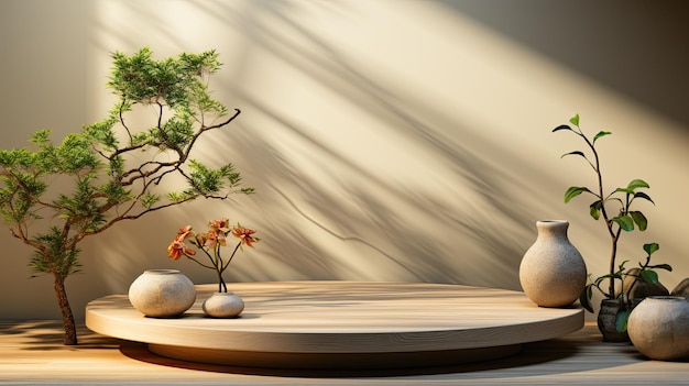 Elegant Display with Minimalistic Natural Design