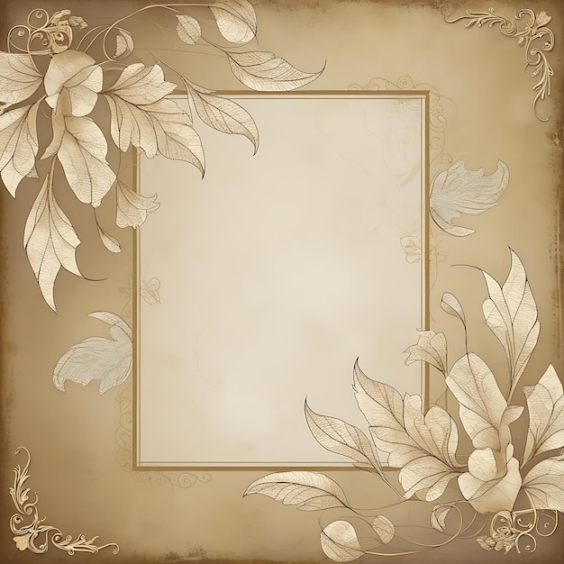 Photo elegant doodle floral frame in a vintage art style minimal border with finely detailed petals and