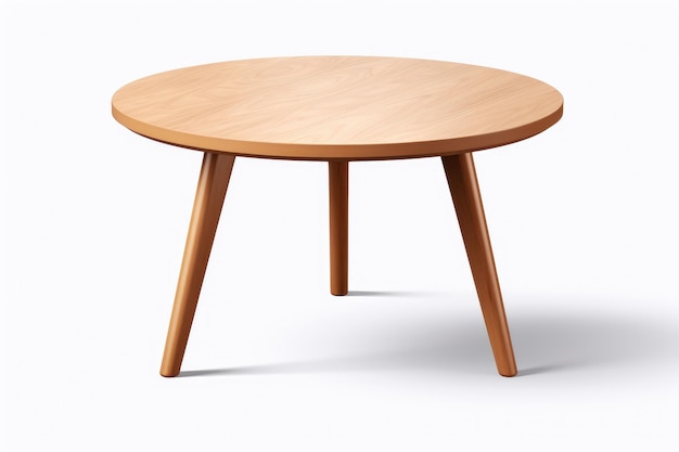 The Elegant Duo Round Wooden Table With Two Legs White or PNG Transparent Background