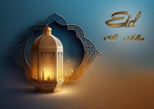 Photo elegant eid al adha eid mubarak islamic greeting card islamic festival of sacrifice eidaladha mubarak happy eid ul adha lantern islamic eid mubarak holiday festival banner