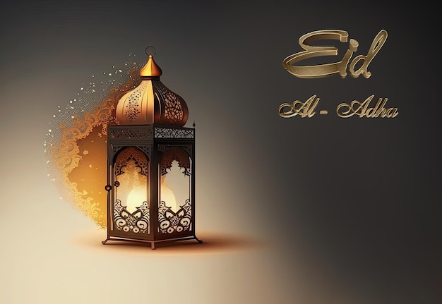 Photo elegant eid al adha eid mubarak islamic greeting card islamic festival of sacrifice eidaladha mubarak happy eid ul adha lantern islamic eid mubarak holiday festival banner