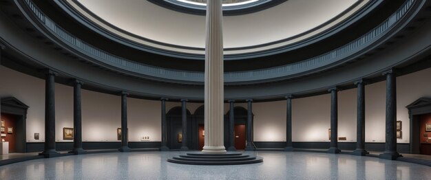 Photo an elegant empty museum rotunda showcasing beautiful architecture and art