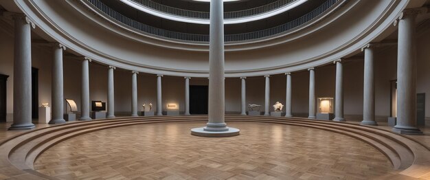 Photo an elegant empty museum rotunda showcasing beautiful architecture and art