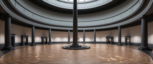 Photo an elegant empty museum rotunda showcasing beautiful architecture and art