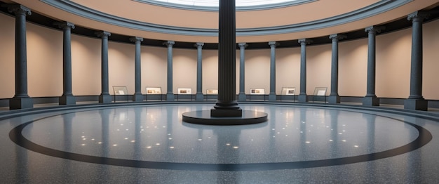 Photo an elegant empty museum rotunda showcasing beautiful architecture and art