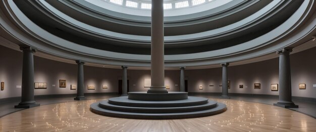 Photo an elegant empty museum rotunda showcasing beautiful architecture and art