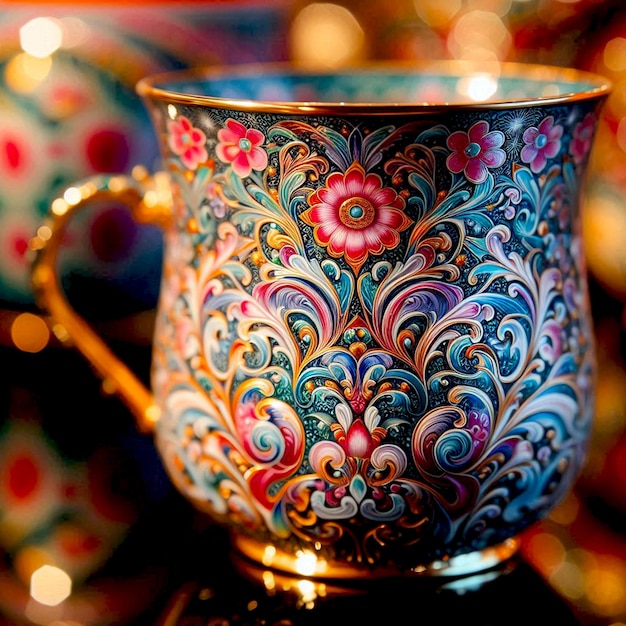 Elegant enamel colorful tea coffee cup