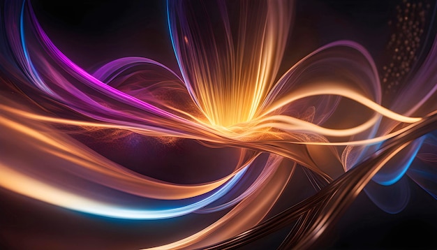 Elegant Energy Light Lines Flow of different colors shimmer