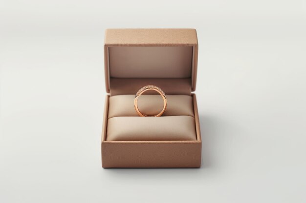 Elegant engagement ring in a luxurious box