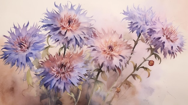 Elegant English Style Seeds In Watercolor Medium