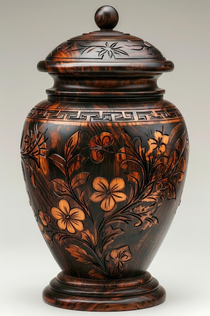 An elegant engraved funeral urn for memorial and memorial services