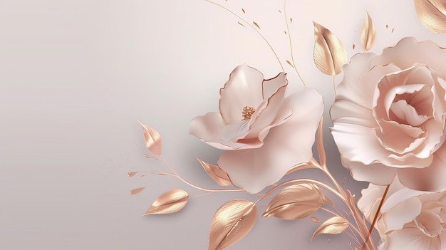 Elegant fashionable abstract floral rose background Generative AI