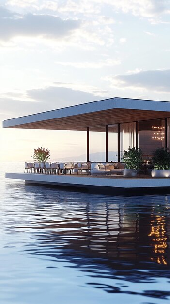 Elegant Floating Restaurant with Sophisticated Design