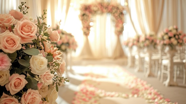 Elegant Floral Arrangement for Wedding Ceremony Setup