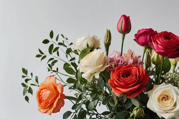 Photo elegant floral arrangement on a white surface