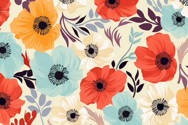 Elegant floral bright exotic flowers background with beautiful floral