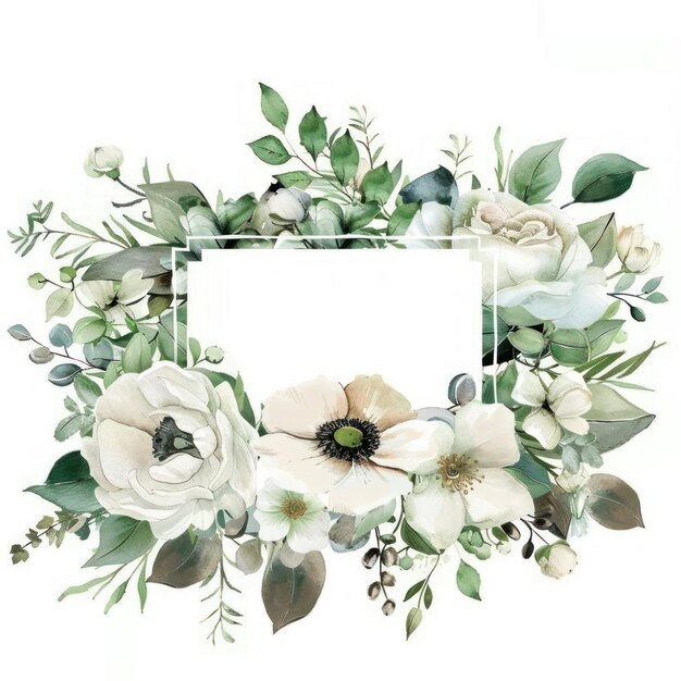 Photo elegant floral frame illustration