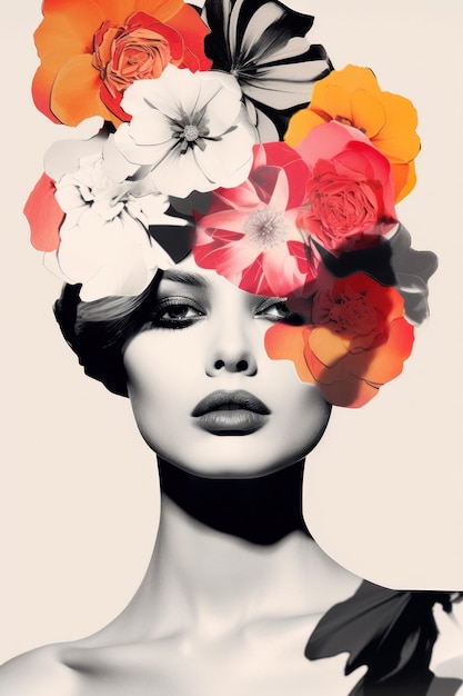 Elegant floral headpiece portrait