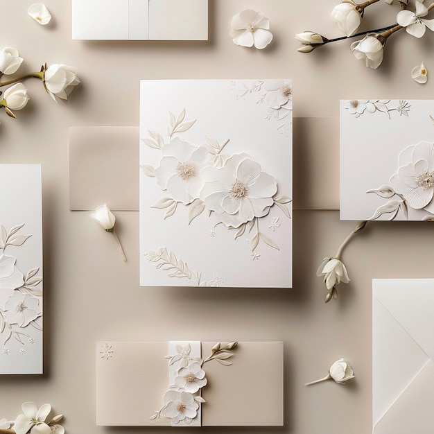 Photo elegant floral and minimalist wedding invitations sophisticated design inspirations