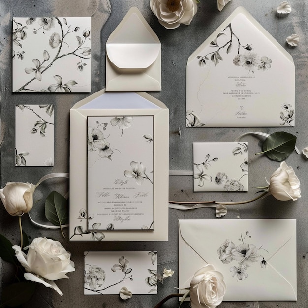 Photo elegant floral and minimalist wedding invitations sophisticated design inspirations