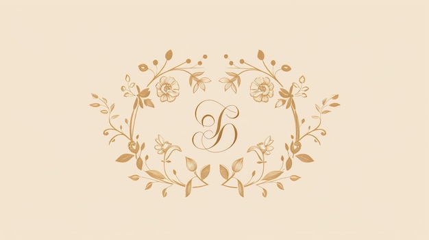 Elegant floral monogram with the letter B in a vintage style Perfect for wedding stationery or branding