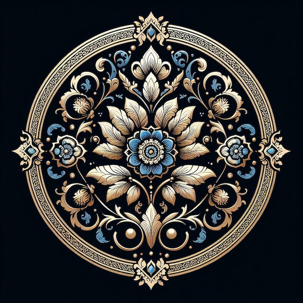 Elegant Floral Patterns Blended with Islamic Art for Decorative Purposes