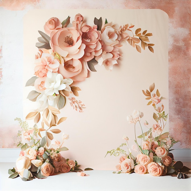 Elegant Floral Wedding Backdrop Wallpaper