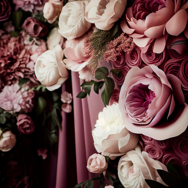 Elegant Floral Wedding Backdrop Wallpaper