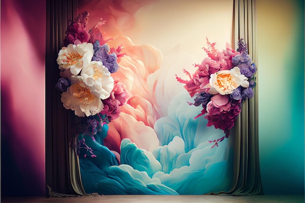 Elegant Floral Wedding Backdrop Wallpaper