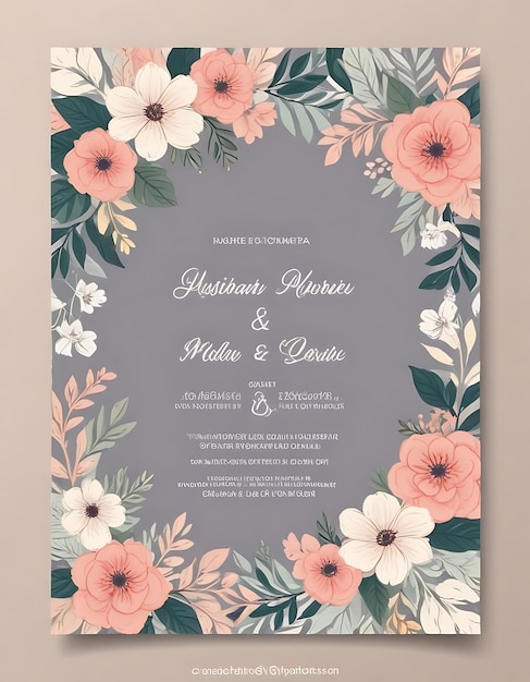 Elegant Floral Wedding Invitation Card Design