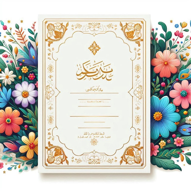 Elegant Floral Wedding Invitationanniversary card