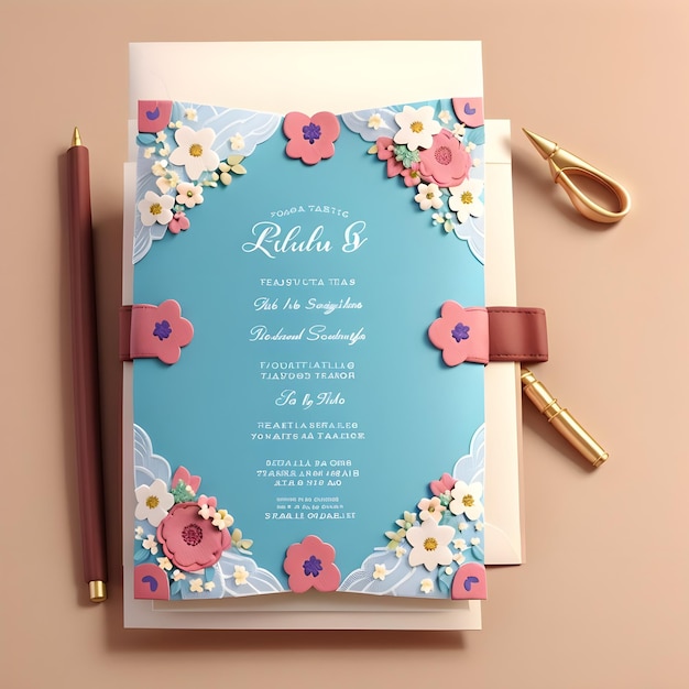 Photo elegant floral wedding invitations timeless beauty