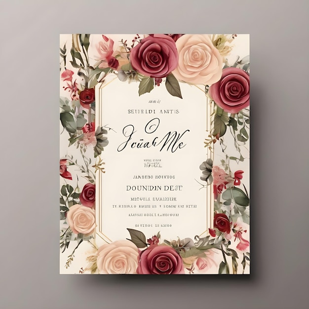 Elegant Floral Wedding Invitations Timeless Beauty