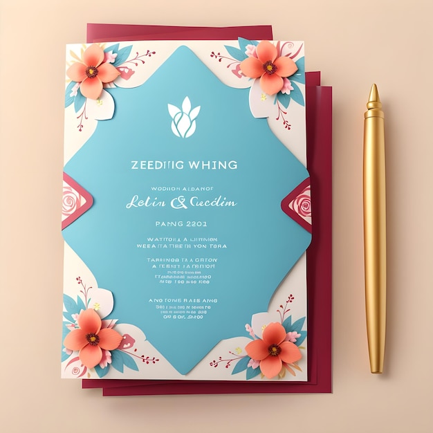 Photo elegant floral wedding invitations timeless beauty